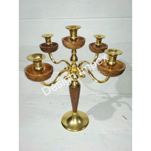 <b>Brass</b> Candelabra Hot Selling Gold Plated Alumonium <b>Candlestick</b> Holder Luxury Candle Stand for Wedding Decoration - Product Image 1