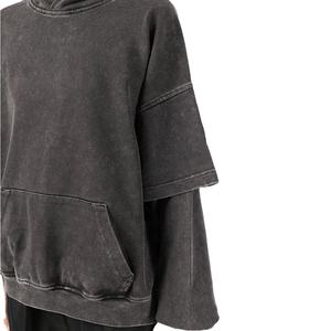 เสื้อมีฮู้ดแบบสวมศีรษะสำหรับผู้ชายผ้าฝ้าย100% ออกแบบปักลาย - Product Image 4