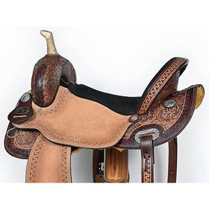 Profesional tallado a mano cuero genuino sin árboles equitación diseño de barril occidental personalizable Color tamaño 100% Premium - Product Image 3