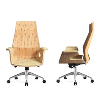 Chaise de bureau informatique en contreplaqué courbé, écologique, qualité E2, design contemporain, minimaliste, accessoires de chaise