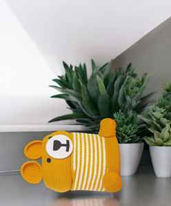 Handcrafted Kids Room Teddy Bear Woven Cotton Rope Basket Nursery Storage Bin & Toy Organizer - Product Image 3