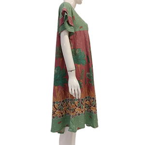 Robe de nuit simple et modeste pour femmes, en rayonne, nouveau design avec manches courtes douces, longueur au sol, pour un usage quotidien - Product Image 4