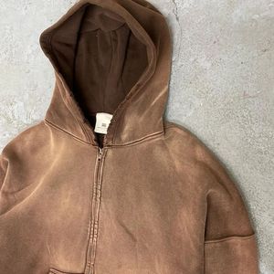 Recién llegado invierno 100% algodón lavado ácido impreso Flare Set para adultos cremallera chándales secado rápido transpirable ecológico - Product Image 4