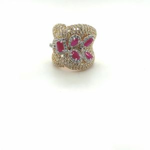 Anillo de Boda de Oro de 14 Quilates para Mujer, Diseño H.A.IMPEX, con Diamantes Naturales de Corte Brillante Redondo - Product Image 1