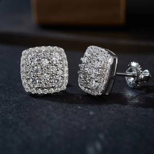 Clous d'oreilles en diamant Moissanite VVS certifiés GRA pour femmes en or blanc 14k 18k en argent sterling 925 Design élégant - Product Image 1