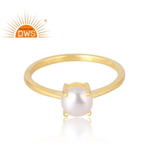 แหวนพลอยไข่มุกธรรมชาติ18K ชุบทอง18K 925เงินสเตอร์ลิงเครื่องประดับอัญมณีดีมีคุณภาพเป็นของขวัญสำหรับผู้หญิง - Product Image 3