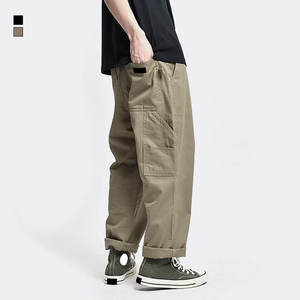 Pantalon cargo en toile de qualité supérieure pour hommes, vêtements d'extérieur décontractés de grande taille avec pantalons d'hiver droits à poches multiples - Product Image 6
