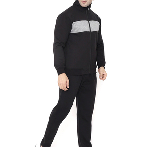Survêtement de confort solide mélangé noir et gris pour hommes 2025 Survêtement personnalisé de haute qualité au design premium - Product Image 4