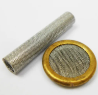 Filter Disc Servo Valve A67999-065, Diameter 15.8mm, Kawat Baja Anti Karat, Bingkai Kuningan untuk Filtrasi Hidrolik