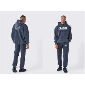 เสื้อมีฮู้ดแบบสวมหัวของผู้ชายผ้าคอตตอนออร์แกนิก100% โอเวอร์ไซส์ลายปักลูกปัดสำหรับฤดูหนาว - Product Image 1