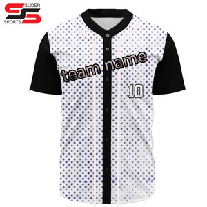 Jersey de béisbol con logotipo de sublimación personalizado al por mayor, equipo de malla en blanco con cuello en V, uniforme para hombre, camisetas de béisbol con botones completos, camiseta - Product Image 6