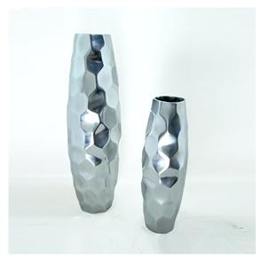 Nouveau design Vase à fleurs de haute qualité et ensemble de trois pots en aluminium finition argentée pour la décoration de la maison salon et chambre à coucher - Product Image 4