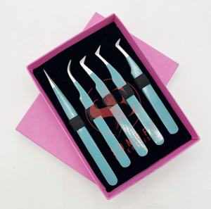 Profesional 100% Satisfacción del cliente Pinzas verdes 90 grados Sier Tip Acero inoxidable Durable Pestañas de alta calidad - Product Image 6