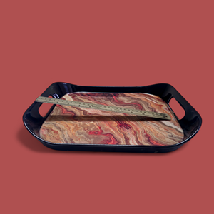 Vente en gros Logo personnalisé mélamine roulant plateau de service grande taille plateau en plastique pour la nourriture usage domestique stockage-Fabricant de plateaux de service - Product Image 3