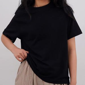 Camisetas pesadas para mujer, camiseta informal para mujer, camiseta de gran tamaño para mujer, camisetas cómodas de algodón 100% con cuello redondo - Product Image 1