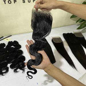 Perruque Lace Closure lisse brésilienne, cheveux bruts, couleur naturelle, Swiss Lace Closure, Body wave, haute qualité - Product Image 3