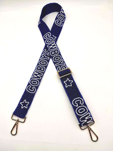 Cinturones de Cuentas de Vidrio y Correa de Guitarra con Longitud Personalizada, Diseño de Bordado de Estrella y Semillas - Product Image 3