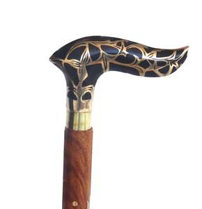 Bastón de madera con mango de latón Bastones hechos a mano para hombre mujer 36 pulgadas - Product Image 6