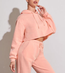 Top Corto con Capucha para Mujer, Talla Grande, de Algodón de Alta Calidad, Transpirable, Estilo Urbano 3D, con Logotipo Frontal Personalizable - Product Image 4