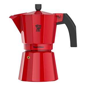 Cafetera Moka de aluminio para 3 tazas de ITALEXPRESS en color rojo 1361V - Product Image 1