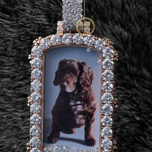 Collar de Hip Hop con Colgante Personalizado de Diamante Cultivado en Laboratorio de Lujo, con Incrustaciones de Diamantes, Claridad VVS VS, Corte Redondo, Joyería Conmemorativa - Product Image 1