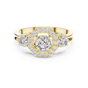 Anillo de Diamante Cultivado en Laboratorio de 1.20ct al por Mayor |   Oro de 10K |   EF-VS1-2 |   Diamantes Octogonales y Redondos con Engaste de 4 Puntas |   Anillo Personalizable - Product Image 1