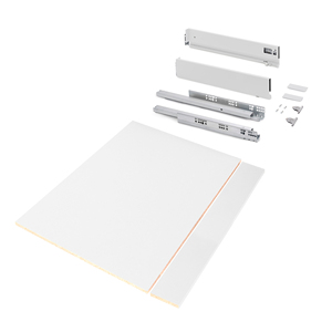 Kit per cassetti da cucina o da bagno con pannelli regolabili 3D e modulo verniciato da 900mm con altezza Emuca Vertex 93mm-ferramenta da cucina - Product Image 1
