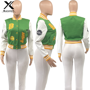 Veste universitaire pour femme ELEVATEX INTERNATIONAL, réversible, à manches longues, avec logo brodé lettre B, style automne-hiver - Product Image 4