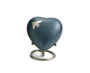 Fabricant de petites urnes de crémation souvenir bleu gravé oiseau urnes en laiton pour cendres humaines fournitures funéraires urnes de crémation - Product Image 3