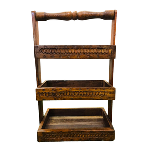 Cesta organizadora de cocina en relieve tradicional, hermosa cesta de cocina artesanal en madera, cesta de cocina artesanal en madera - Product Image 1