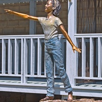 Escultura famosa de metal de tamaño real para mujer, escultura de bronce para chica bailarina