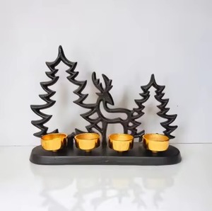 <b>Santa</b> Claus <b>Reindeer</b> <b>Sleigh</b> Tealight Candle Holder Stand Xmas Gift Candles Tea Light Holder Christmas Wedding Party Home Decor - Product Image 3