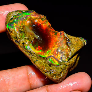 Opale éthiopienne brute, pierre précieuse brute d'opale éthiopienne, opale de feu flashy, pierre précieuse d'opale naturelle, pierre précieuse en vrac, 125 Ct. R-168 - Product Image 3