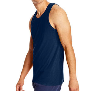 Camiseta sin mangas de gimnasio para hombre de talla grande de alta calidad, chaleco deportivo de punto sin mangas, Material de LICRA de algodón, anticontracción, personalizado - Product Image 5