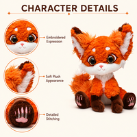 Peluche personnalisable de 10 cm sur le thème des animaux de la forêt : renard, cerf, écureuil – Jouet en peluche mignon, fabrication OEM/ODM, vente en gros, cadeau