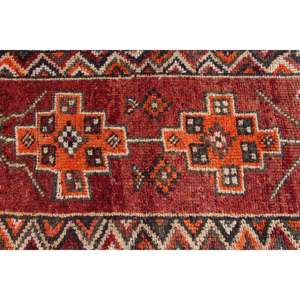 Turkish 2.5x10.2 ft Rug, <b>Runner</b> Vintage Rug, <b>Red</b> Solid Wool Rug - Product Image 4
