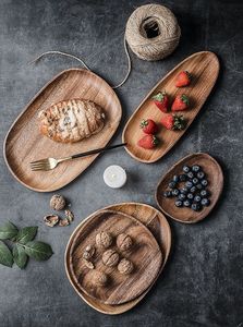 Plato de ensalada de madera FORMAL, bandeja para servir, caja de pino, tema de amor, barco ovalado, Dulces, galletas, comida, fruta, decoración del hogar, regalo - Product Image 2