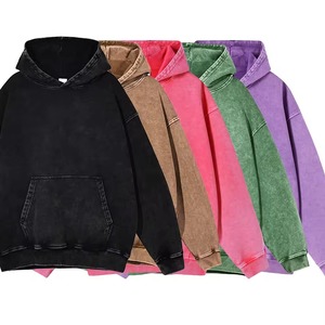 Sweat à capuche personnalisé 420 Gsm polaire 100% coton impression numérique de haute qualité poids lourd lavé à l'acide surdimensionné hiver ODM poche - Product Image 6