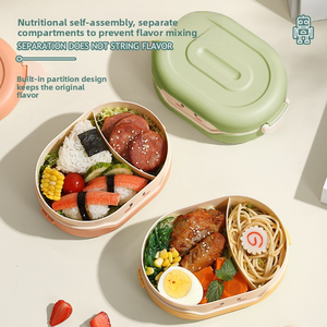 Lonchera Bento |   Contenedor de Alimentos Térmico a Prueba de Fugas |   Apto para Microondas, Libre de BPA, Diseño de Dibujos Animados Rosa para Oficina/Picnic - Product Image 6