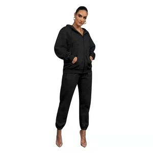 Wholesale Bulk Women Jogging Sweat Suits Custom Jogger Sweatsuit Tracksuit Set for Women 2025 - Product Image 3