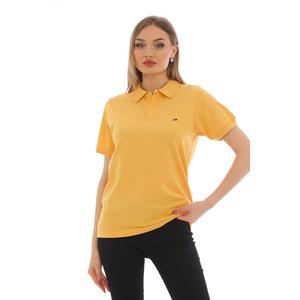 Maglietta da donna ricamata con collo a Polo in Lycra in cotone verde menta