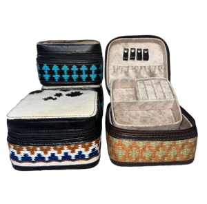 Handmade Bohemian Cowhide Leather Animal Print Soft Handle <b>Medium</b> Capacity Multi-Function Fashion Cosmetic <b>Case</b> Zipper Closure - Product Image 2