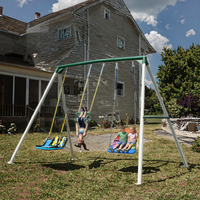 Columpios de Aleación de 9.5 Pies de Altura para Patio Trasero, Columpio de Plataforma Resistente para Exteriores para Niños, Barra de Trapecio, Capacidad Máxima 100-500 kg
