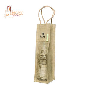 Tenemos bolsas de yute de vino de buena calidad al por mayor con impresión personalizable 100% material de yute a precio razonable - Product Image 2