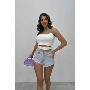 Conjuntos de mezclilla para mujer Aurelia, top corto con tirantes de cadena 3270-01 - Product Image 5