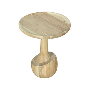 Table d'appoint ronde en bois d'acacia artisanal pour salon finition naturelle blanchie Accent meubles de maison décoratifs - Product Image 4