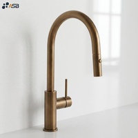 Robinet de cuisine monocommande en laiton certifié sans plomb, à montage sur plan, avec douchette extractible, finition PVD, certifié Watermark, pour hôtel