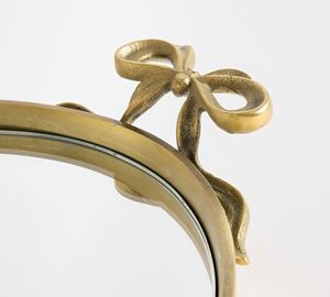 Luxury Gold Oval <b>Mirror</b> Serving Tray <b>With</b> Decorative Knot Handles For Home Decor <b>Vanity</b> <b>Table</b> Hotel Restaurant Display Use - Product Image 5