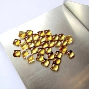 Excellente affaire prix 5mm naturel Citrine plat carré Cabochon poli pierres précieuses en vrac bijoux de vérifié fabricant indien - Product Image 2