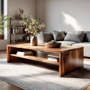 Table basse en bois contemporaine, meuble élégant pour salon, profil élégant, texture de bois raffinée pour les concepts d'intérieur modernes - Product Image 3